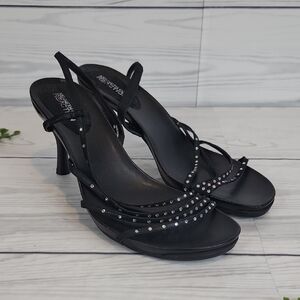 Kenneth Cole Reaction Heeled Dress Sandals with Crystals Womens Size 9M